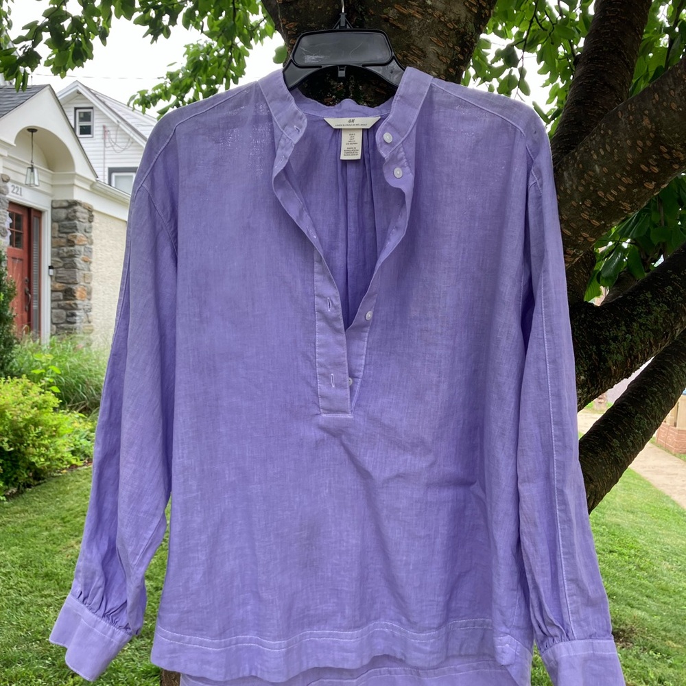 H&M Light Purple Casual Button Down Shirt